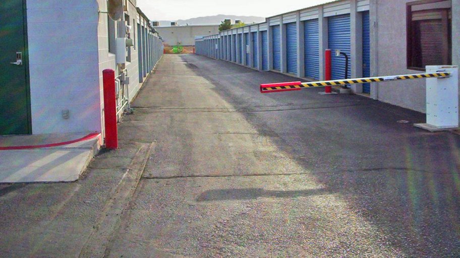 a row of storage units